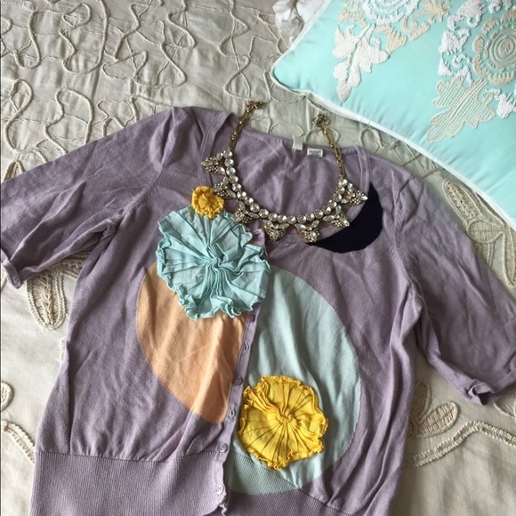 Anthropologie Moth M Pinwheel cardigan sweater top vintage retro cottagecore - Picture 6 of 8